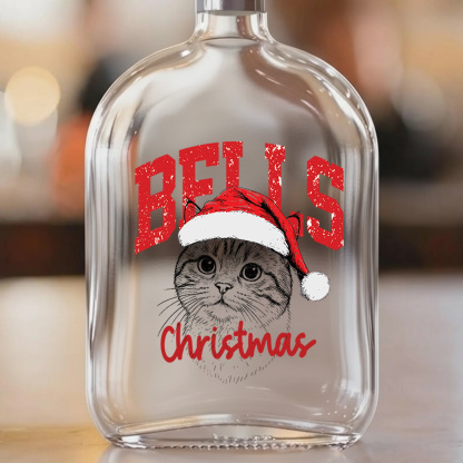 Custom Pet Portrait Christmas Blessing Whiskey Bottle
