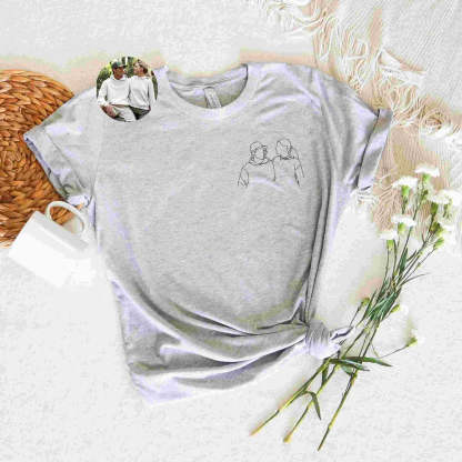 Custom Embroidered Sweatshirt Portrait Couple Family Gift (2 for Couples Free Shipping)