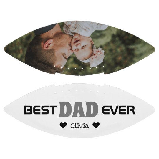 Personalized Best Dad Ever Custom Photo Name Football Father's Day Football Gifts