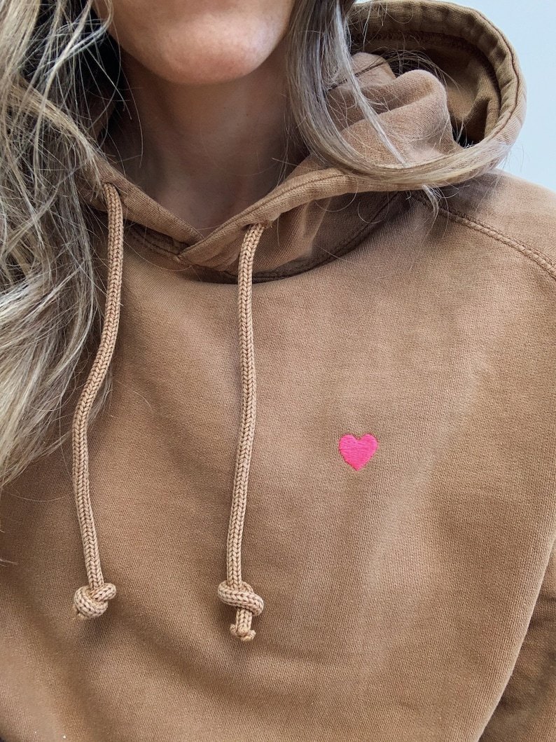 Heart with Initials on Sleeve Hooded Sweatshirt, Personalized Hoodie, Engagement Gift, Initials on Sleeve, Mother's Day Gift
