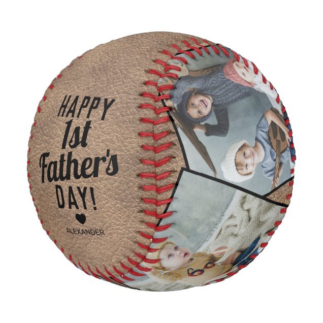 Personalized Vintage Best Papa Ever Memento Photo Father's Day Basebal