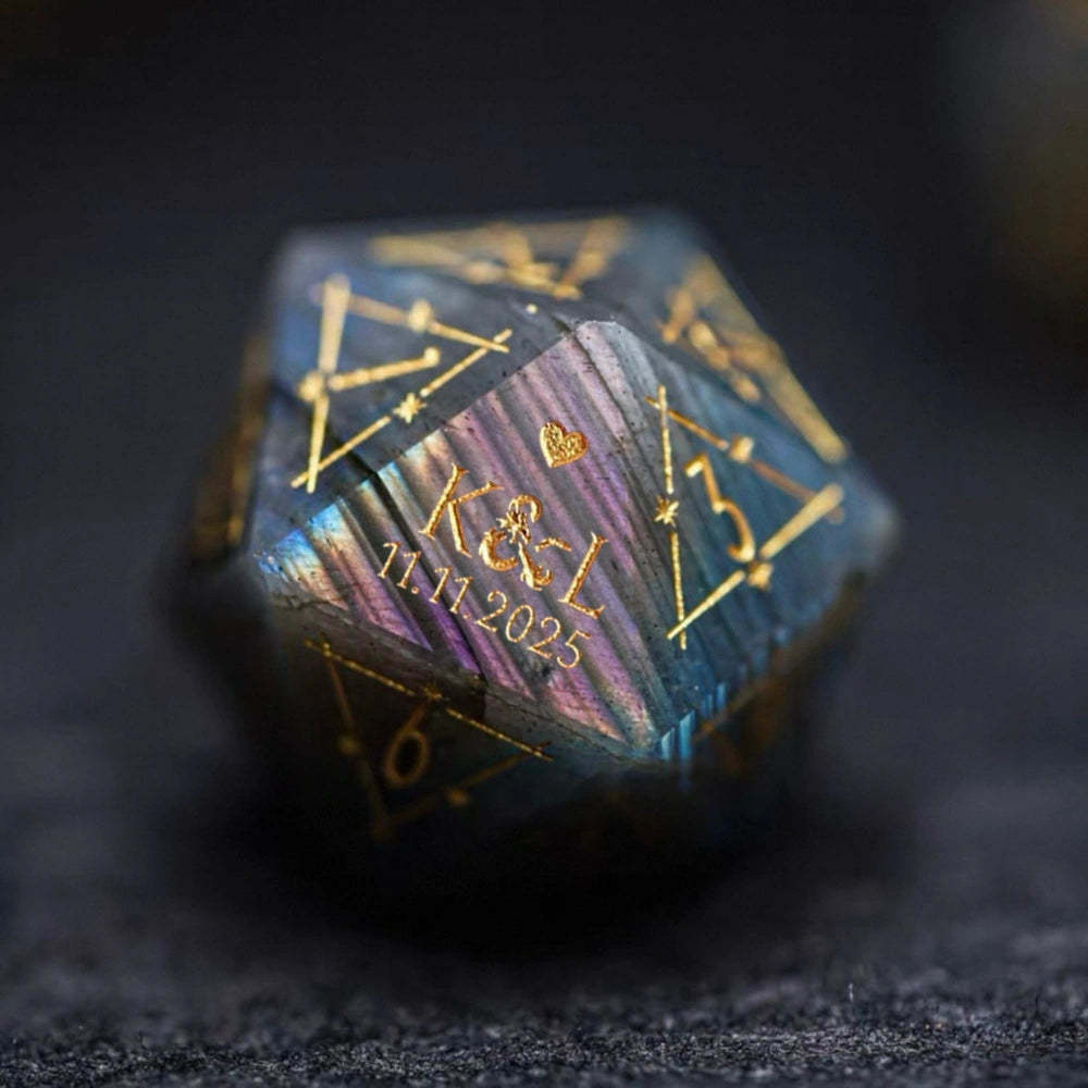 Custom Anniversary D20 Dice, Personalized Gift