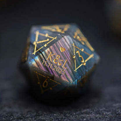 Custom Anniversary D20 Dice, Personalized Gift
