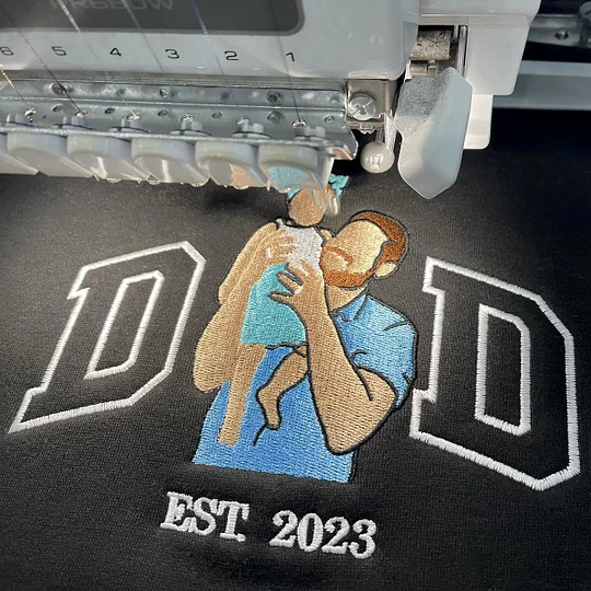 Custom Photo Embroidered Sweatshirt & T-Shirt for DAD, PAPA