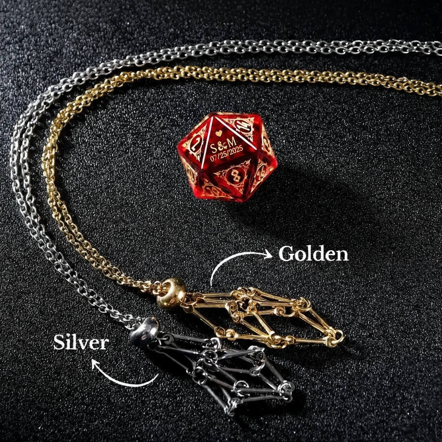 Custom Anniversary D20 Dice, Personalized Gift