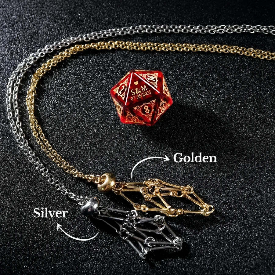 Custom Anniversary D20 Dice, Personalized Gift