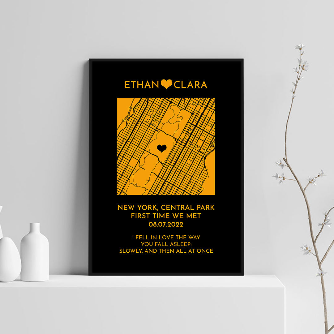 CUSTOM ART / SQUARE MAP DESIGN - For Memory Gift