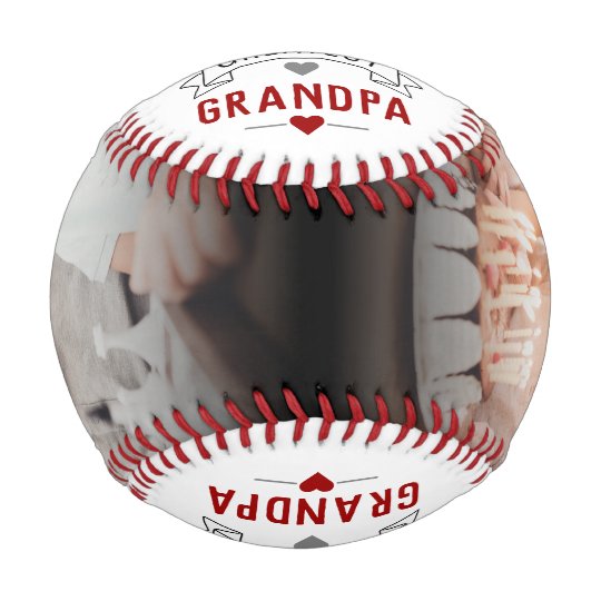 Personalized Modern World's Greatest Grandpa Photo Baseball Emblem Des