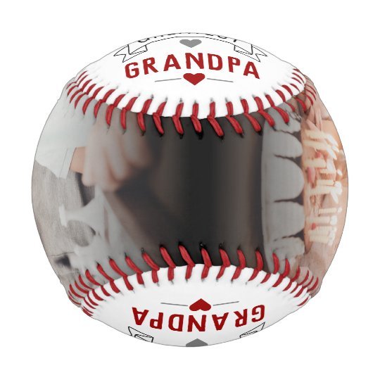Personalized Modern World's Greatest Grandpa Photo Baseball Emblem Des