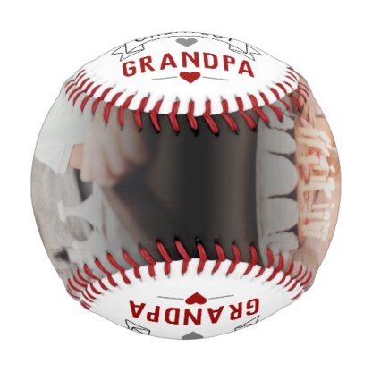 Personalized Modern World's Greatest Grandpa Photo Baseball Emblem Des