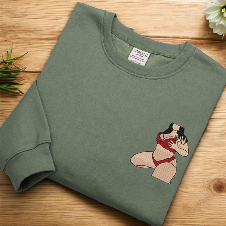 Customized Couple Portrait Embroidered Sexy Sweatshirt Gift