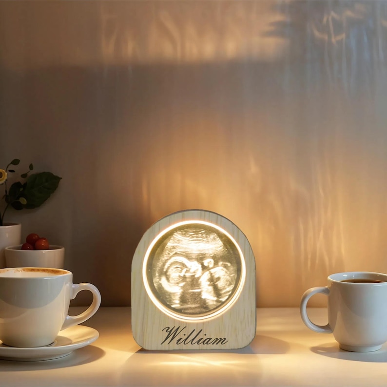 Personalized 3d Engraved Crystal Photo Led Light For Home, Christmas Gift