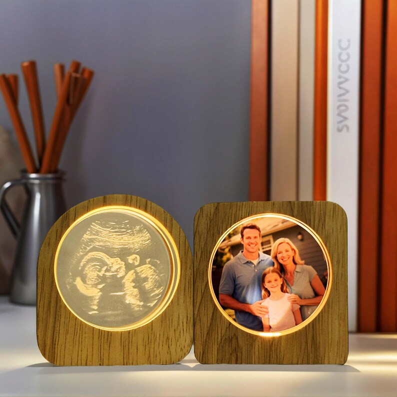 Personalized 3d Engraved Crystal Photo Led Light For Home, Christmas Gift