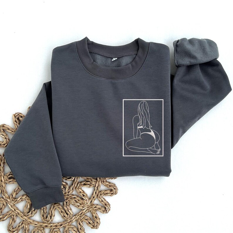 Custom-Designed Sexy Photo Embroidered Sweatshirt, A Perfect Christmas Gift For Your Boyfriend/Husband.