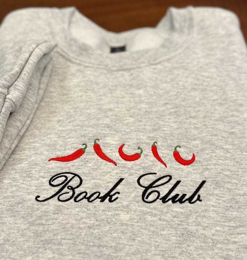Custom Spicy Book Club Embroidered Sweatshirt: Romantasy Reader Crewneck