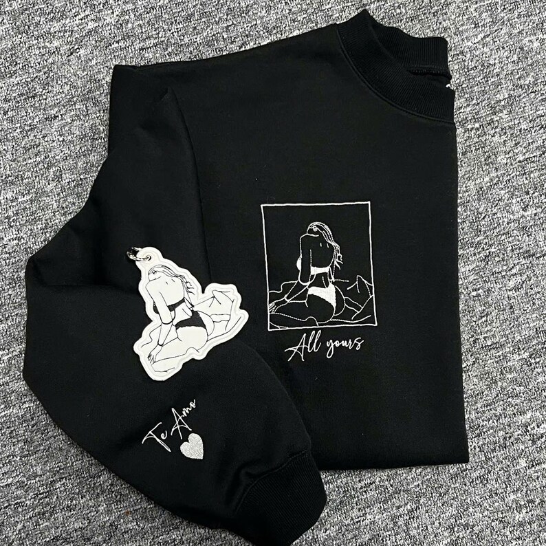 Custom-Designed Sexy Photo Embroidered Sweatshirt, A Perfect Christmas Gift For Your Boyfriend/Husband.