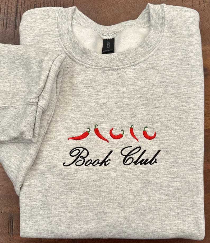 Custom Spicy Book Club Embroidered Sweatshirt: Romantasy Reader Crewneck
