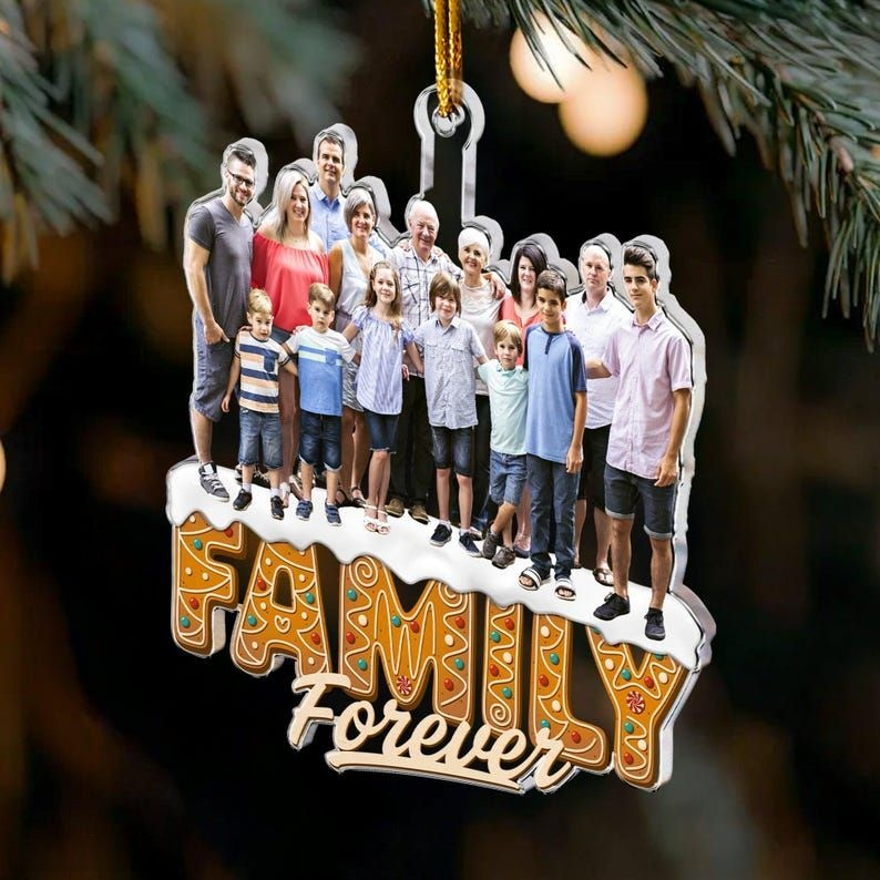 Personalized Photo Siblings Family Forever Christmas Ornament