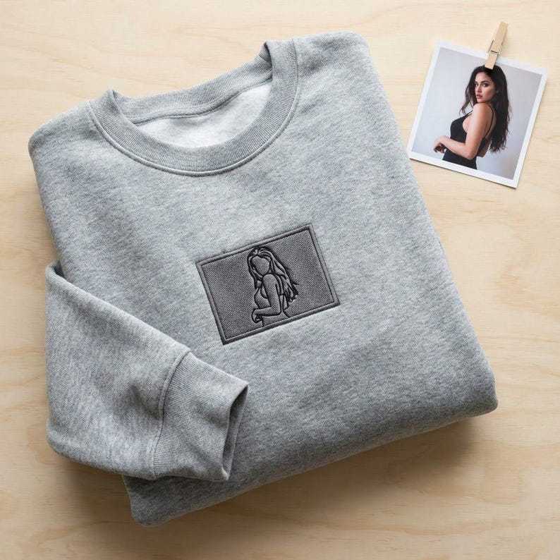 Custom Portrait Couple Embroidered Spicy Sweatshirt, Valentine Gift For Boyfriend