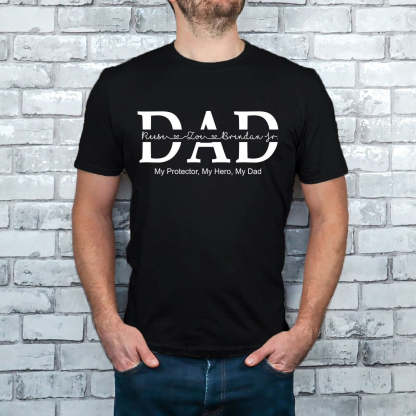 Personalized Dad With Kids Names Shirt