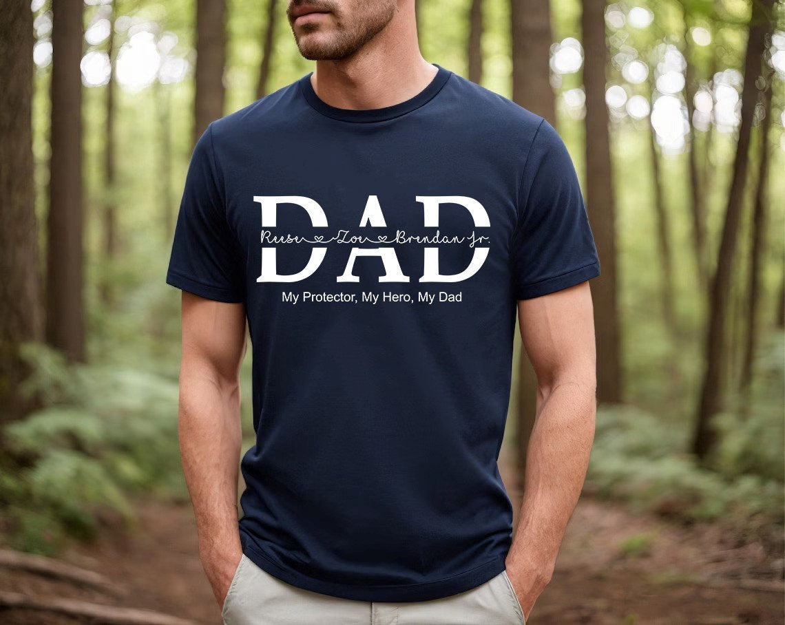 Personalized Dad With Kids Names Shirt