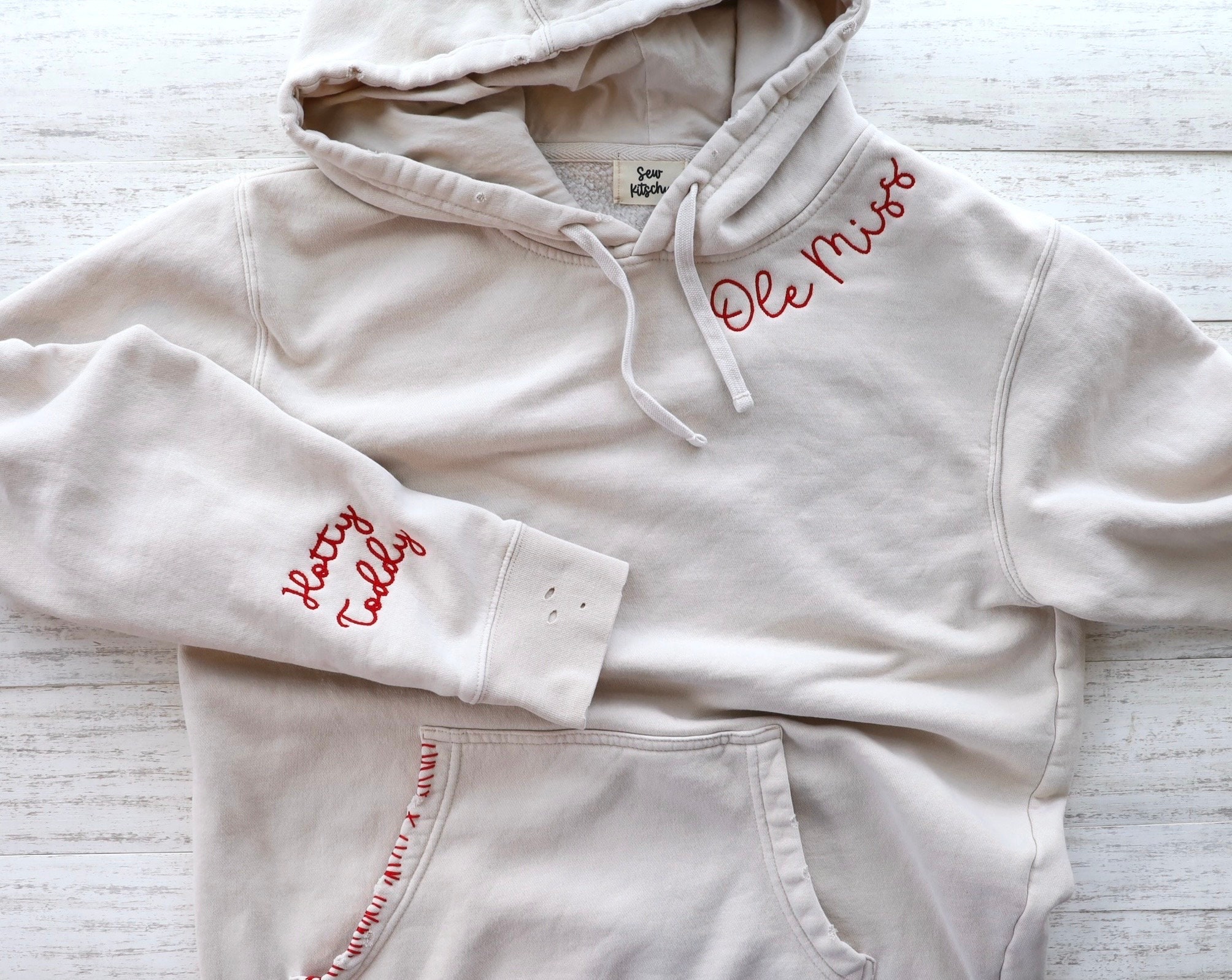 VINTAGE CUSTOM CREW-Custom Embroidered Hand Distressed Crew Neck Sweatshirt