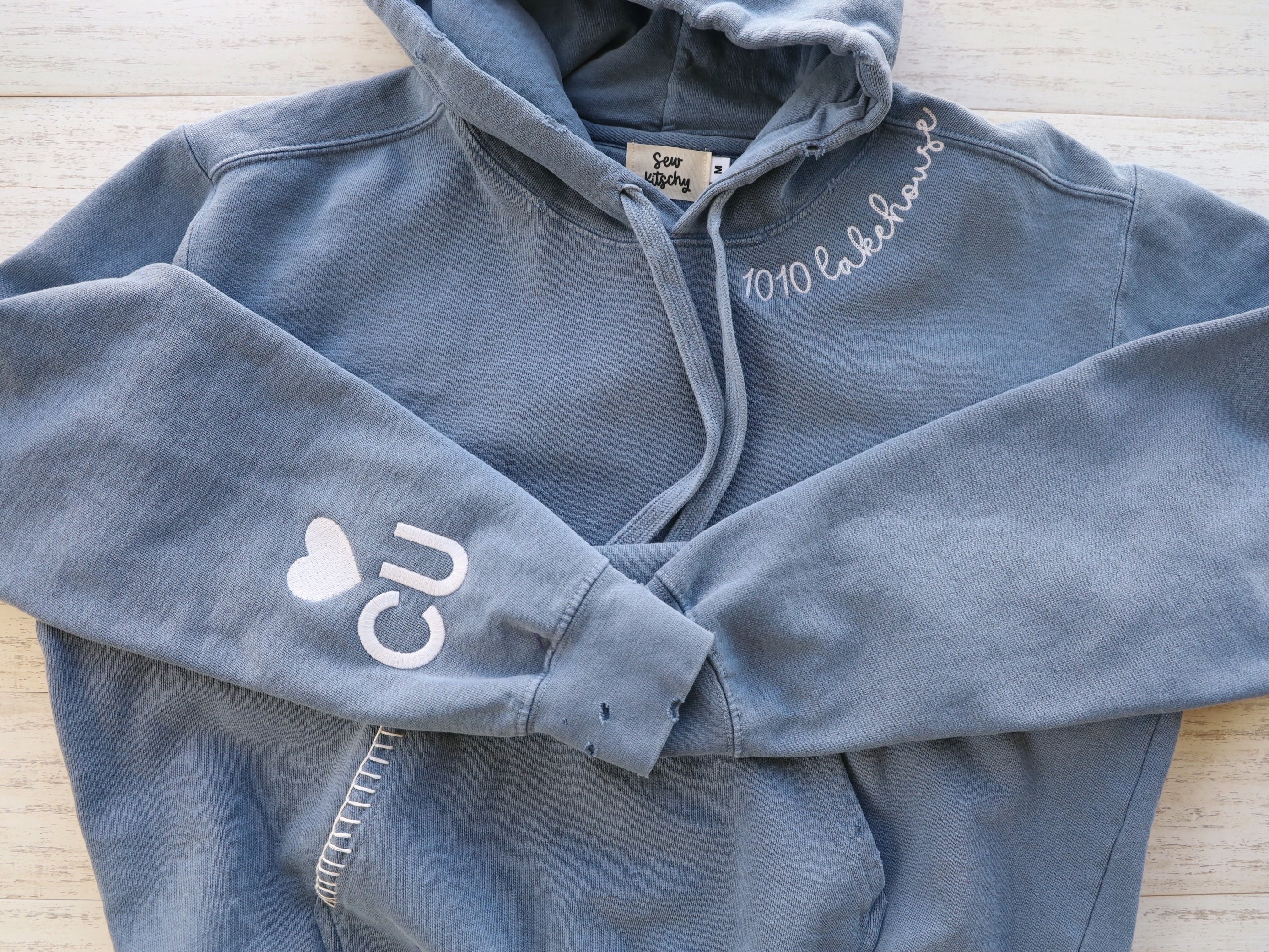 VINTAGE CUSTOM CREW-Custom Embroidered Hand Distressed Crew Neck Sweatshirt
