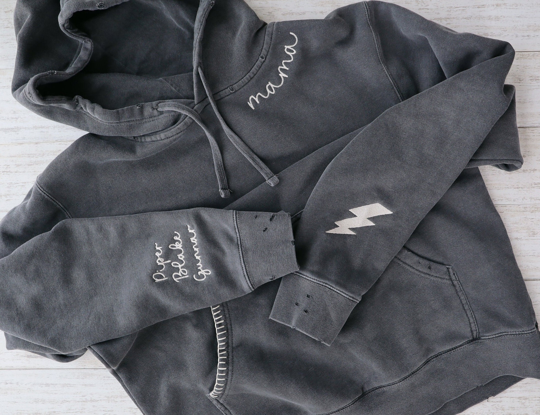 VINTAGE CUSTOM CREW-Custom Embroidered Hand Distressed Crew Neck Sweatshirt