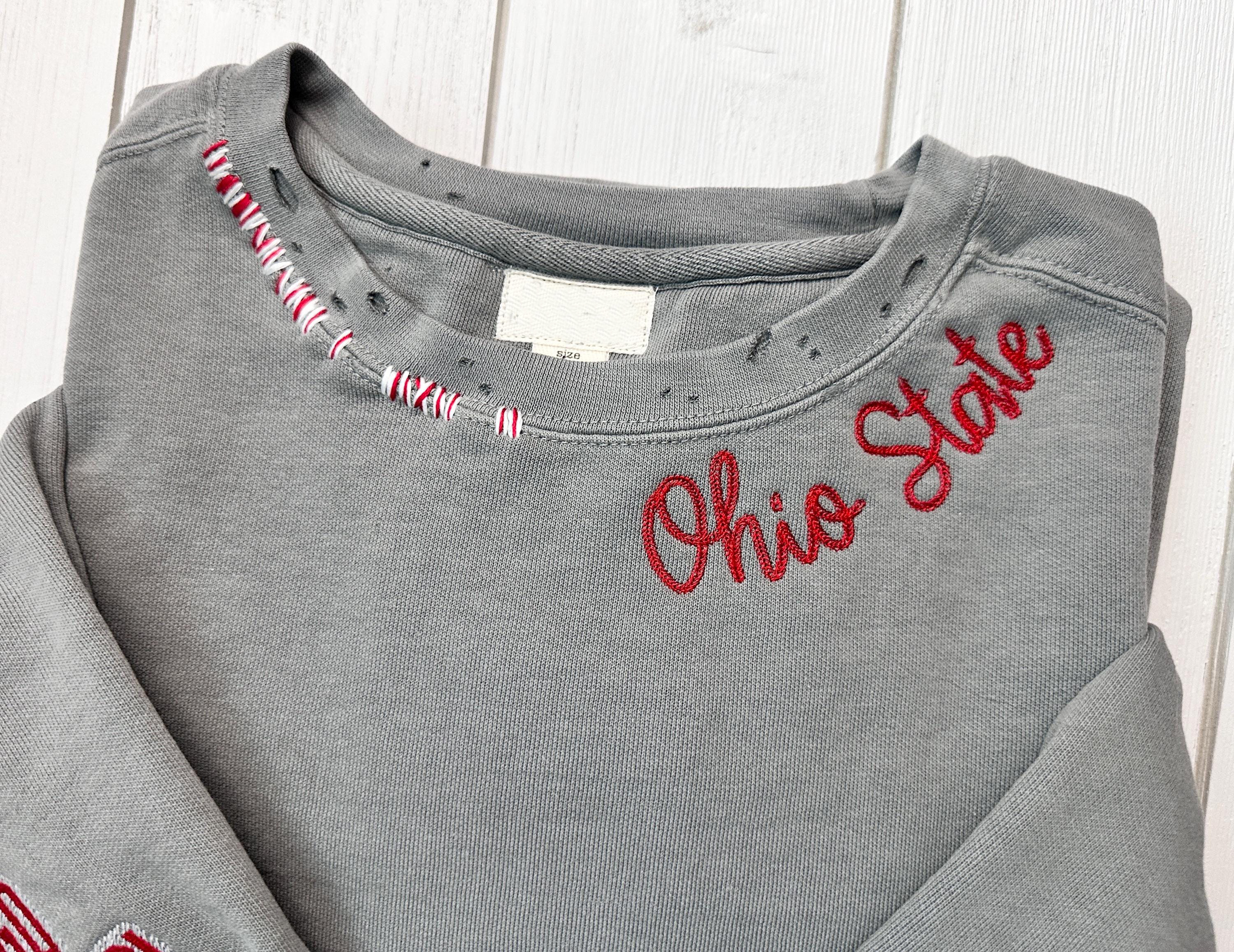 VINTAGE CUSTOM CREW-Custom Embroidered Hand Distressed Crew Neck Sweatshirt