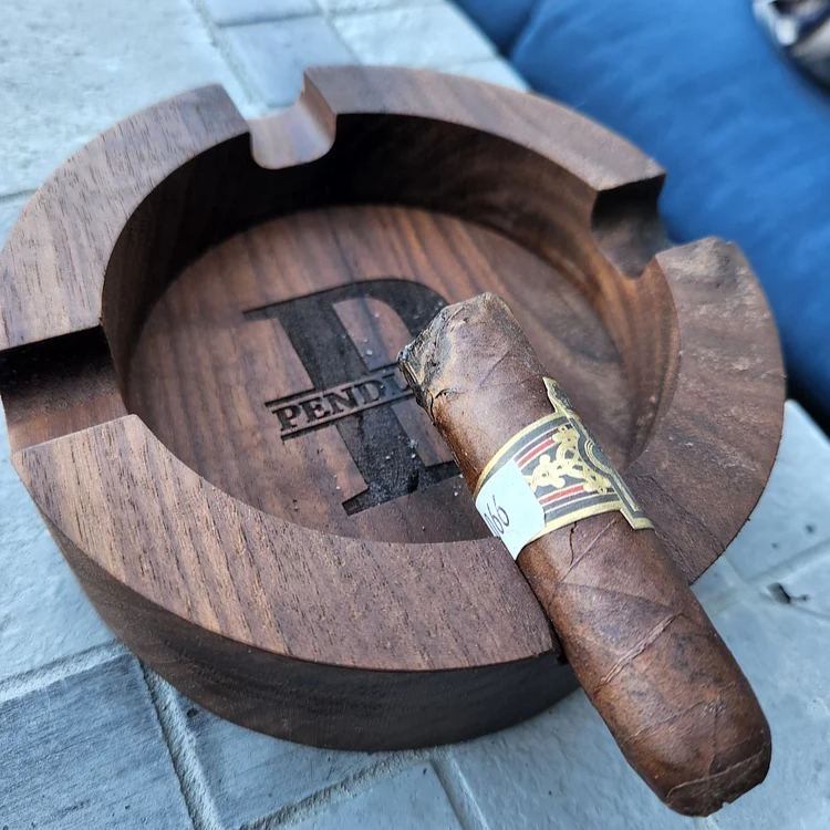 Personalized Name Walnut Cigar Ash Tray