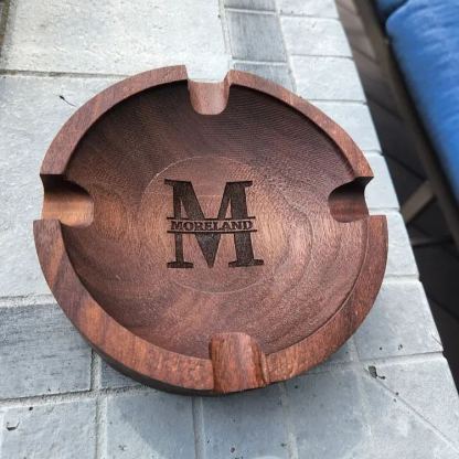 Personalized Name Walnut Cigar Ash Tray