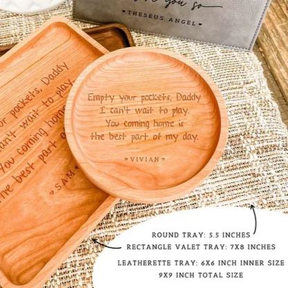 Custom Leather Catchall Personalized Valet Tray For Men