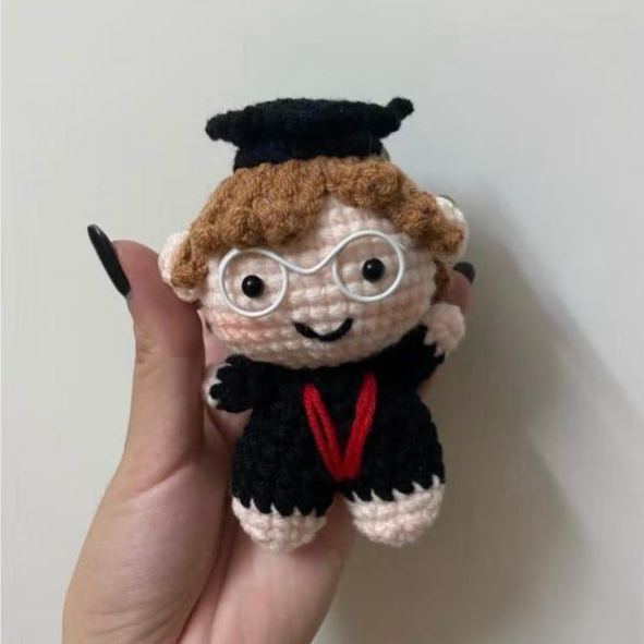 Custom Graduation Girl Crochet Doll – Personalized Graduation Memorial Gift For Her