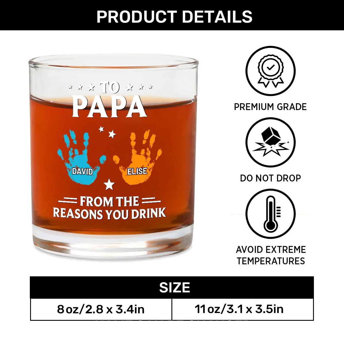 From The Reasons You Drink - Personalized Round Whiskey Glass