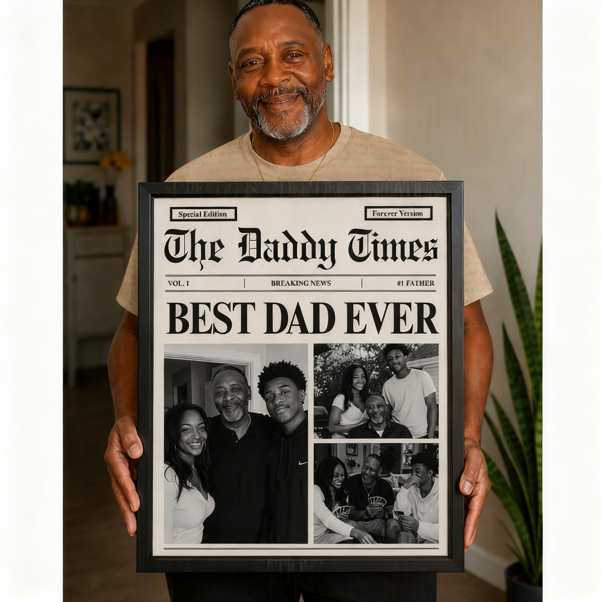 Custom "The Daddy Times" Newspaper Art Print - Personalized Father's Day Gift