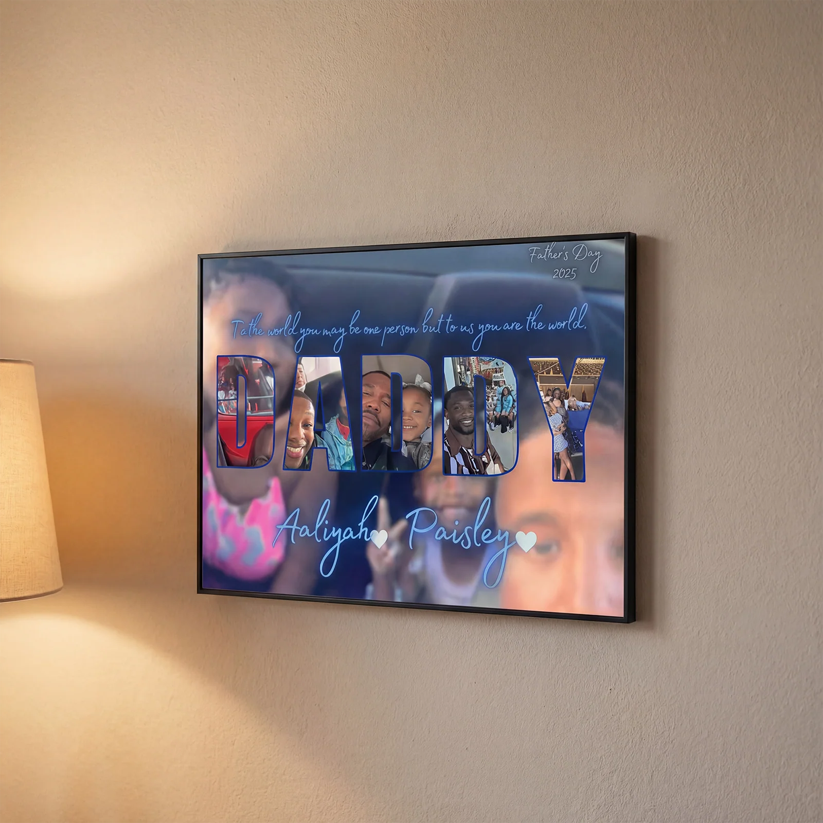 Customized Daddy Letter Photo Frame, You Are My World Father's Day Gift