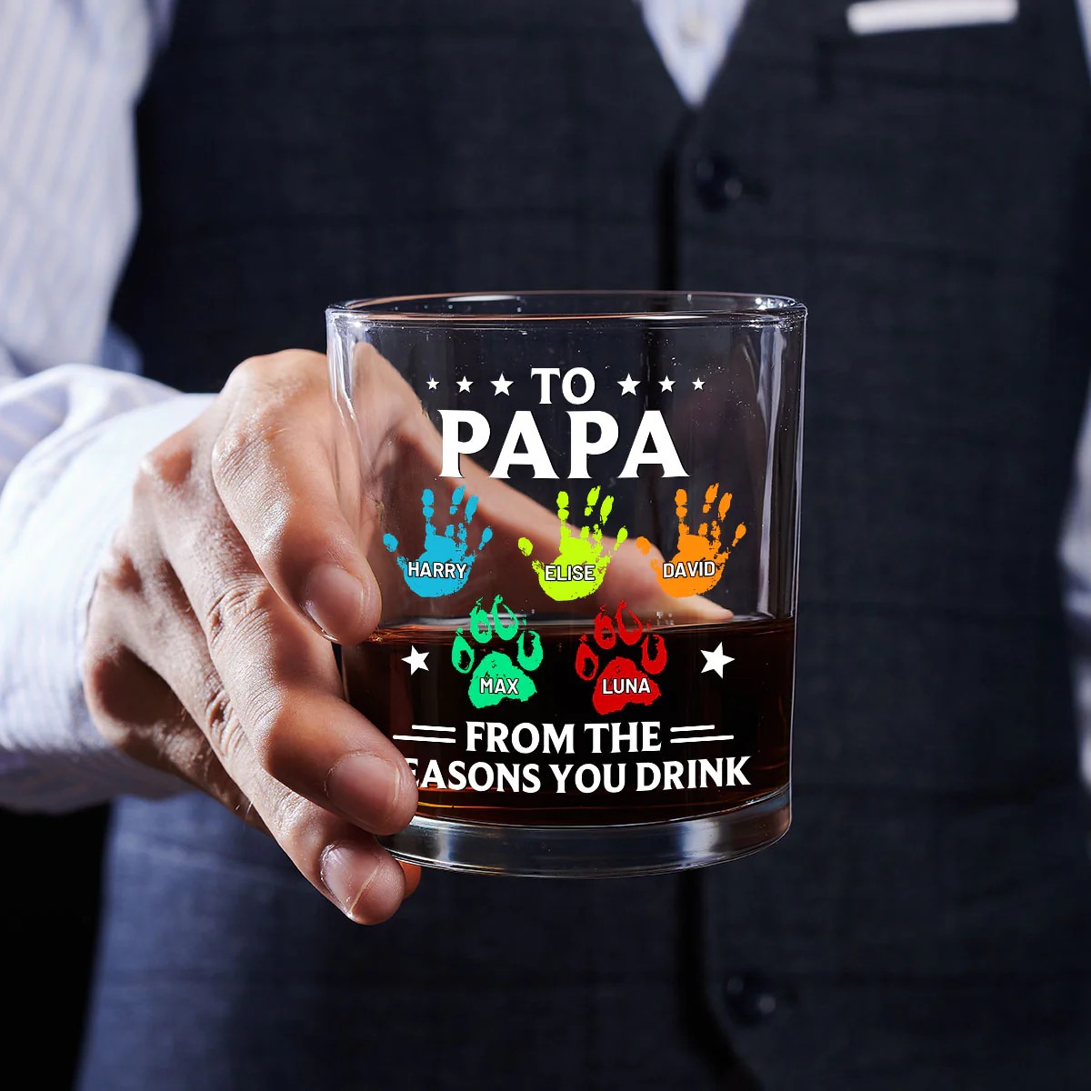 From The Reasons You Drink - Personalized Round Whiskey Glass