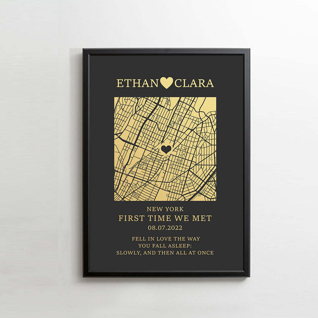 CUSTOM ART / SQUARE MAP DESIGN - For Memory Gift
