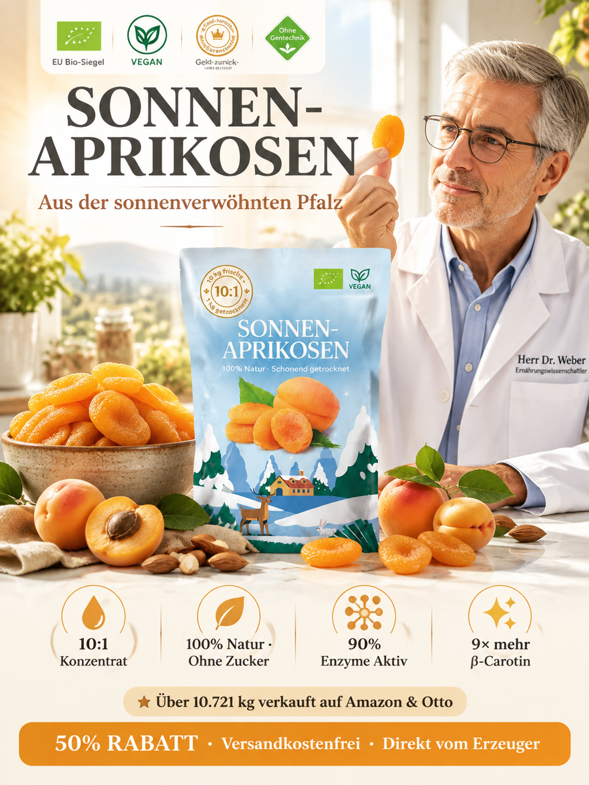 [🎉🎉Spezialangebot für Familienfeiern🎉🎉 ] Süß-saure getrocknete Aprikosen