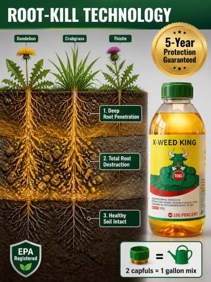 One application, five years weed-free. Safe weed killer, zero residue.