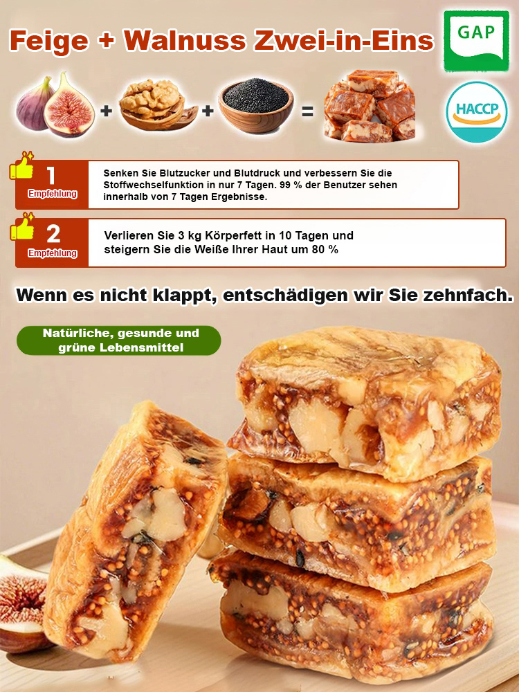 Schwarzer Sesam-Cranberry-Geschmack Feigenkuchen