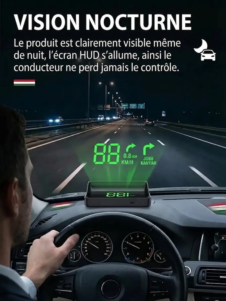 Affichage tête haute GPS numérique pour voiture