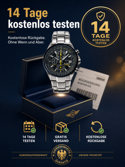 CEO-Look zum Fabrikpreis: Funk-Solaruhr mit Saphirglas & Schweizer Präzision für 48€.