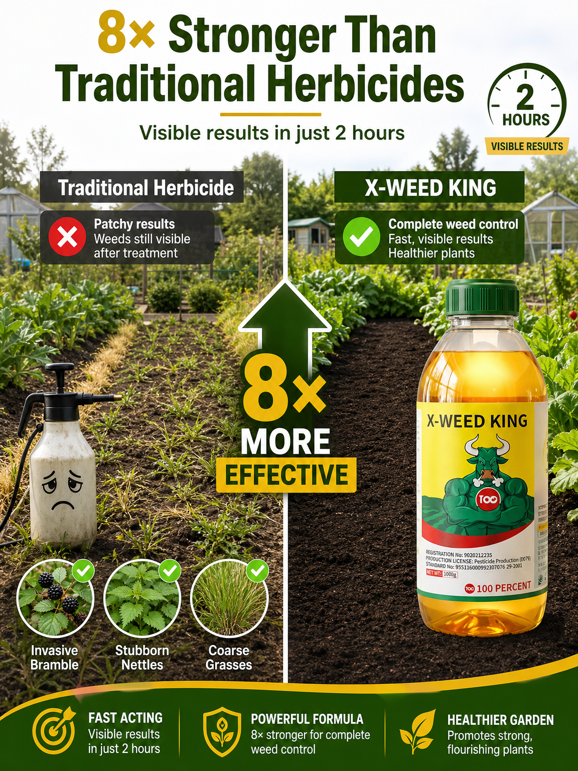 1 Use = 5 Years Weed-Free. Safe herbicide, 0 residue.
