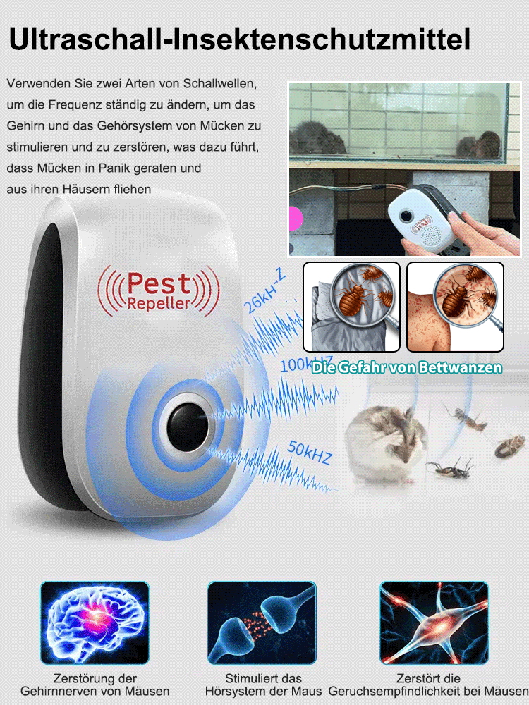Ultraschall Insektenschutzmittel