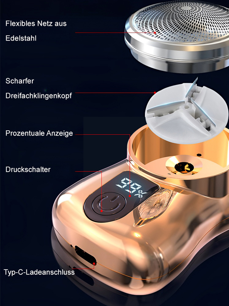 Wasserdichter digitaler Elektrorasierer mit 1-Sekunden-Rasiergeschwindigkeit