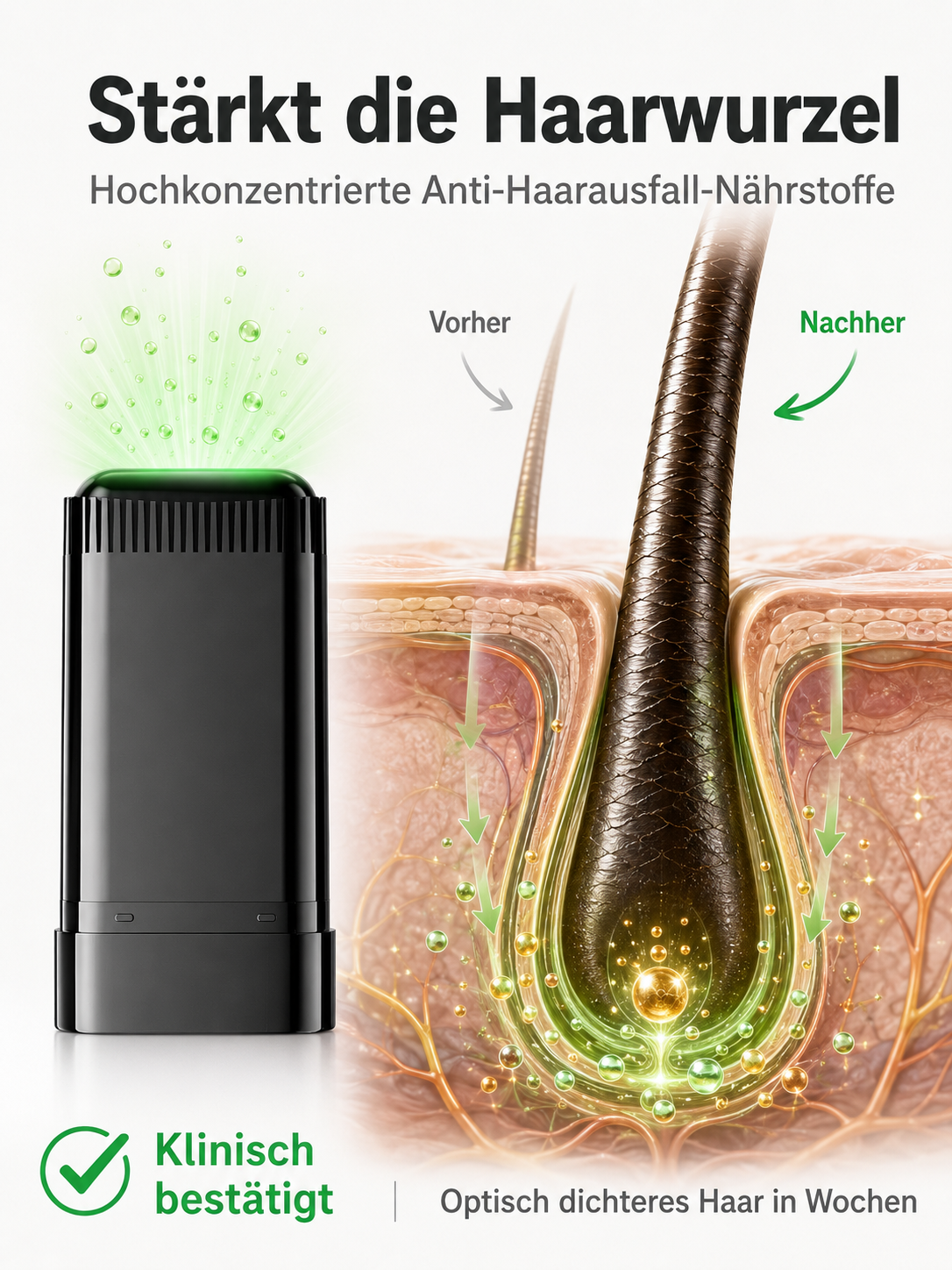 Grauabdeckung in 3s & stoppt Ausfall. 100% pflanzlich & wasserfest. Heute 1+1 Gratis