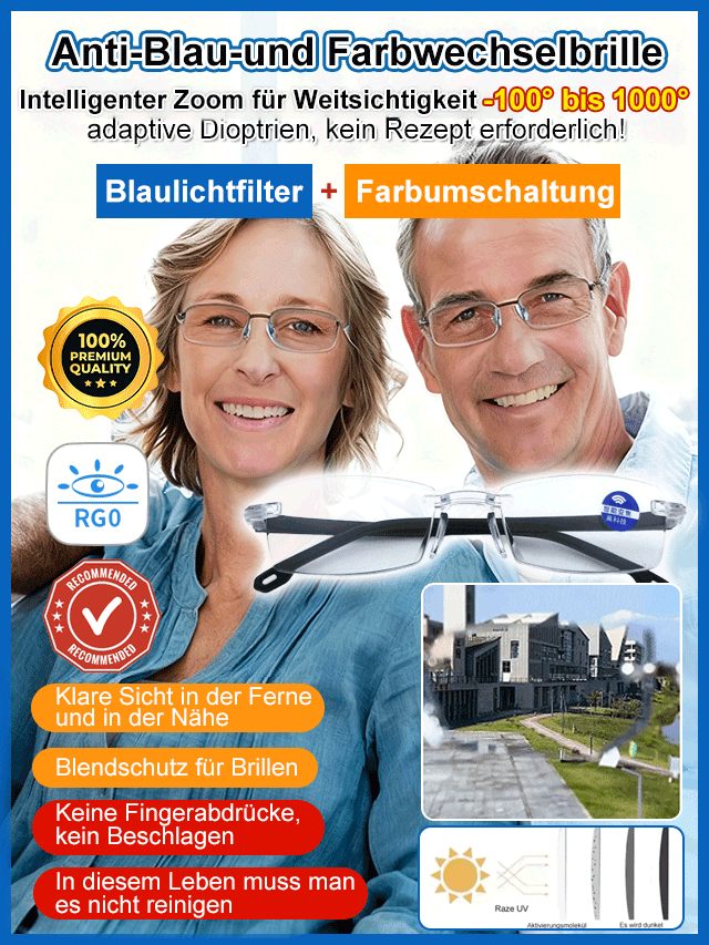 Farbwechselnde Anti-Blaulicht Lesebrille