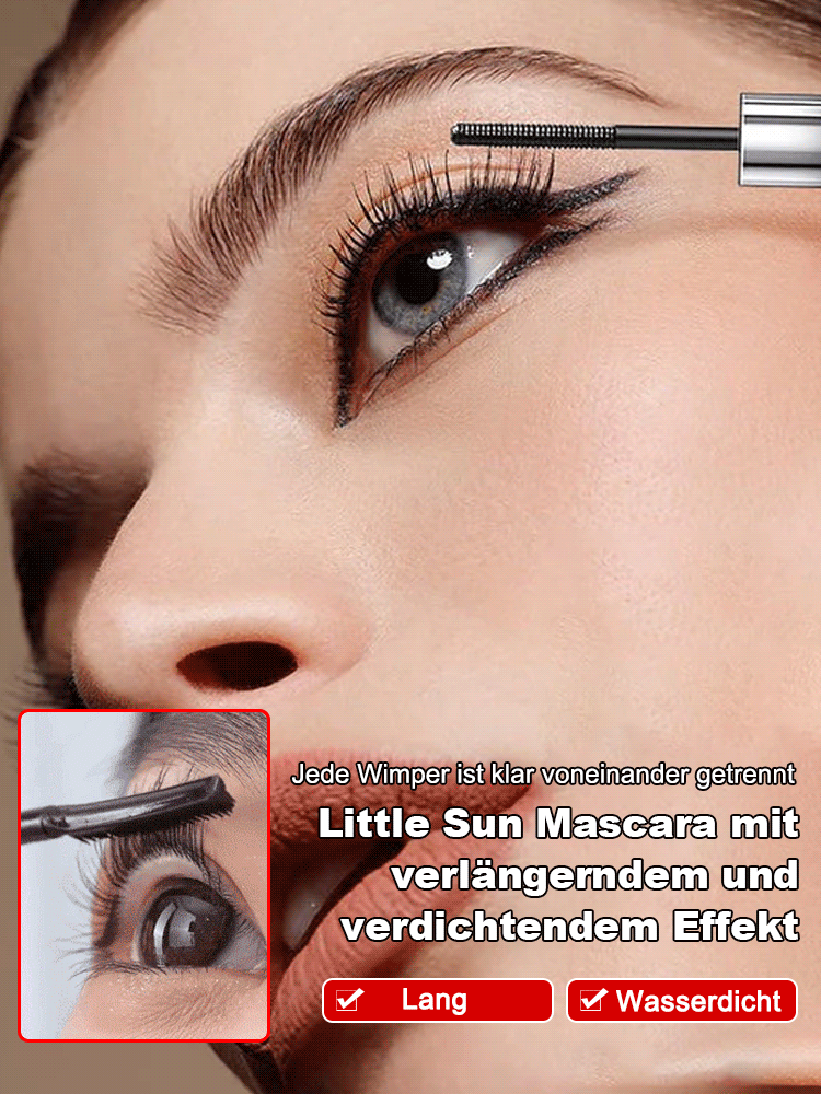 【Präzise getrennte Wimpern】Kleine Sonne Länge & Dichte Mascara