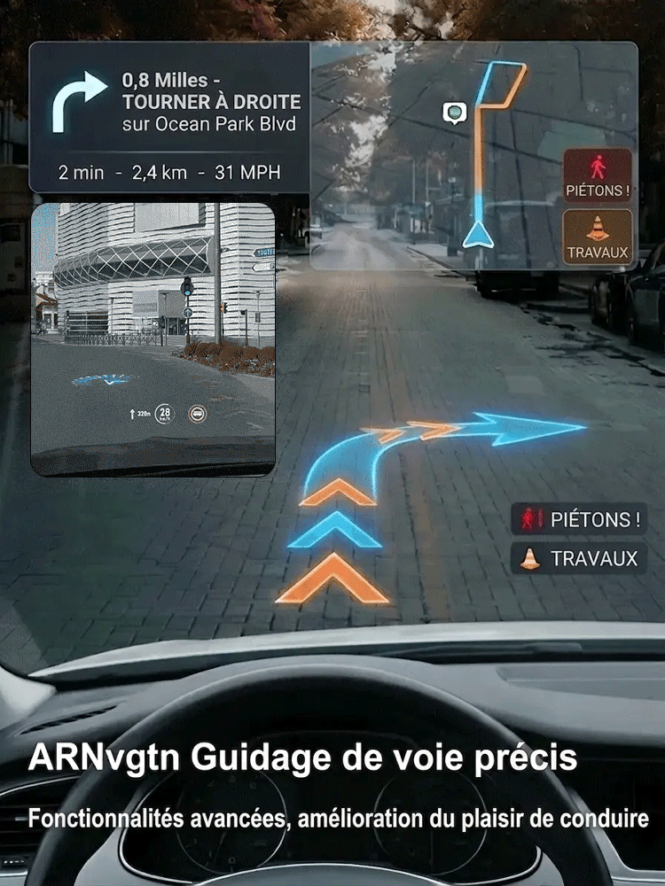 Affichage tête haute GPS numérique pour voiture
